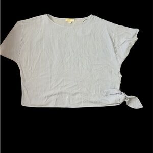 Michael Kors Blue and White Tie-Front T-Shirt